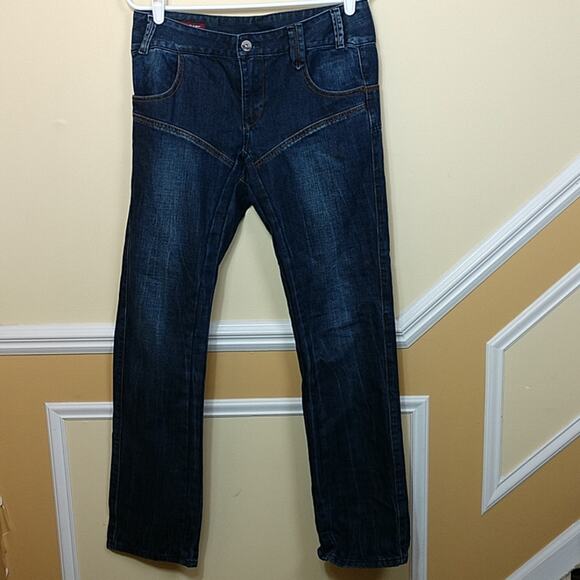 Wild Wolf Yelang Chinese Dark Wash Midrise Straight Leg Jeans size 27 - Picture 2 of 13